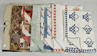 Appraisal: Six American Quilts One Linsey Woolsey Bed Cover Six American