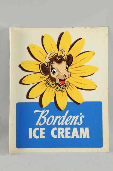 Appraisal: s- s Borden's Ice Cream Tin Flange Sign Small color