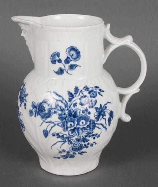 Appraisal: Worcester blue and white porcelain jug circa Dr Wall period