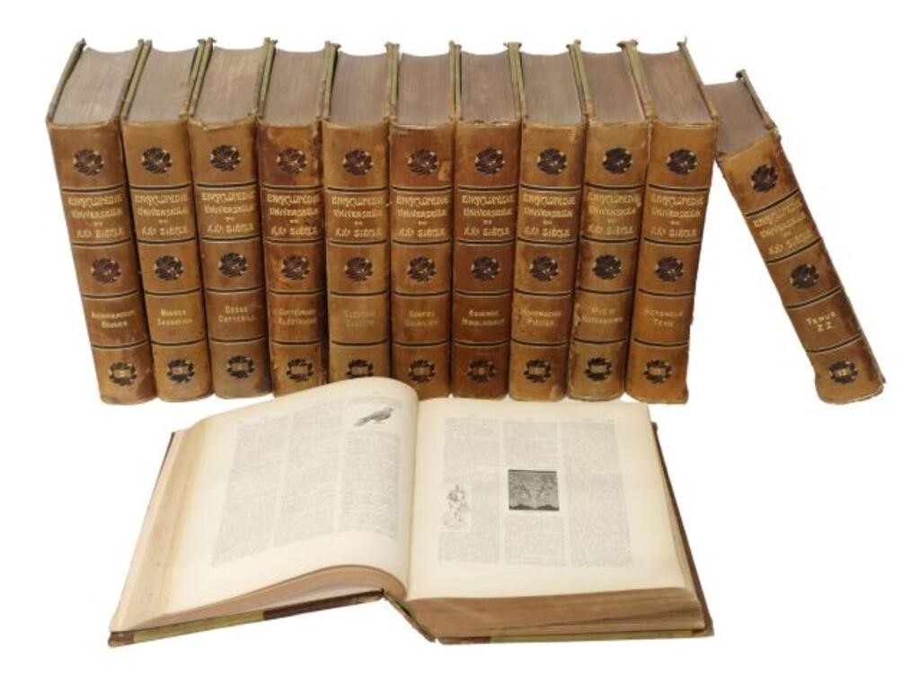 Appraisal: lot of French complete encyclopedia library shelf books Encyclopedie Universelle