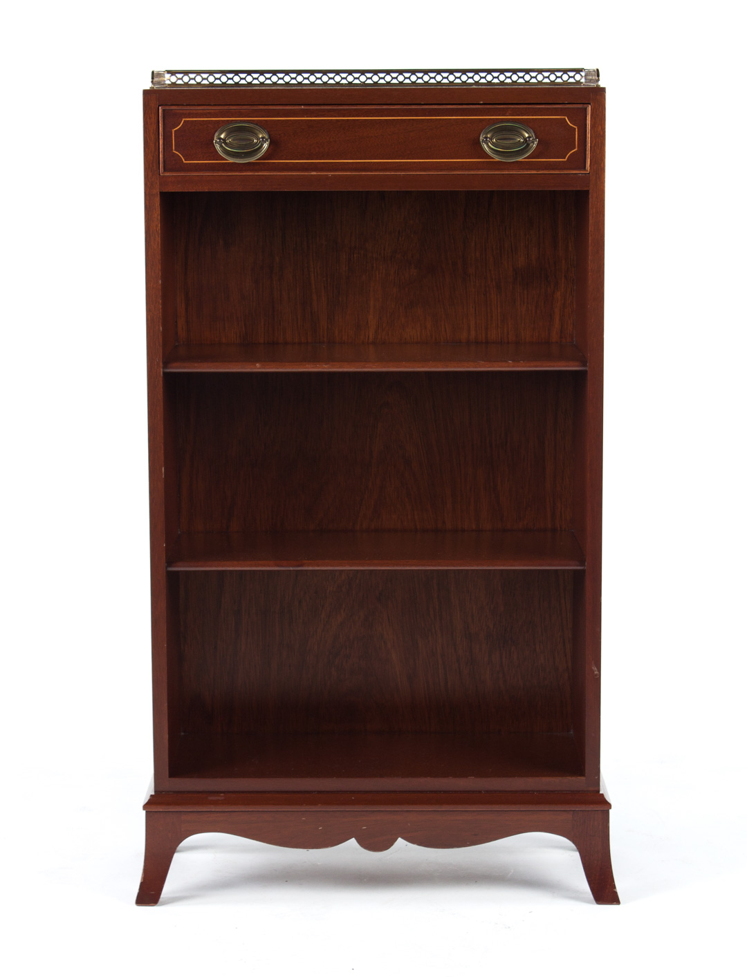 Appraisal: Biggs Federal style inlaid mahogany bookcase pierced brass gallery single