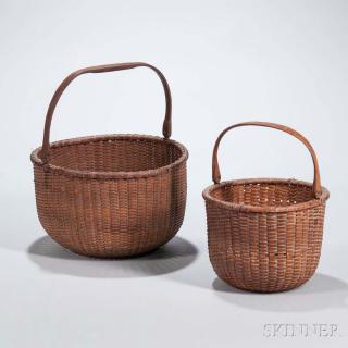 Appraisal: Two Round Nantucket Lightship Baskets late th early th century