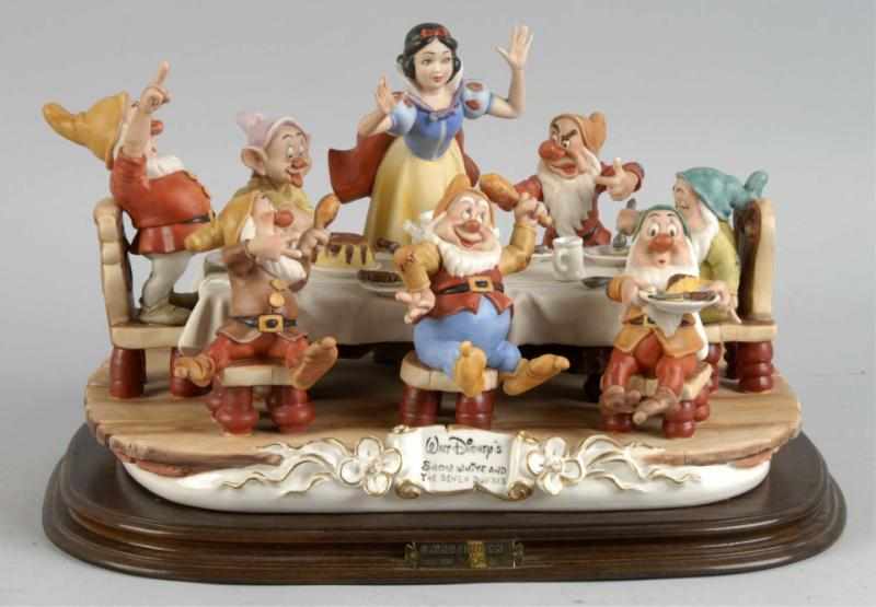 Appraisal: Capodimonte Snow White Dwarfs Dinner Statue Description Porcelain Limited production