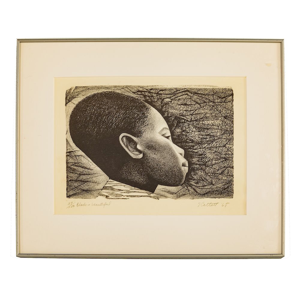 Appraisal: Elizabeth Catlett Black is Beautiful etching American - Etching pencil