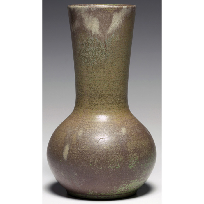 Appraisal: Charles Binns vase bulbous shape with a large neck covered