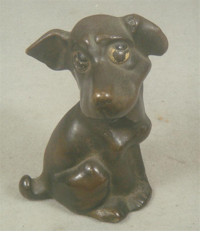 Appraisal: Cast iron doorstop brown free standing Daschund puppy chipping on