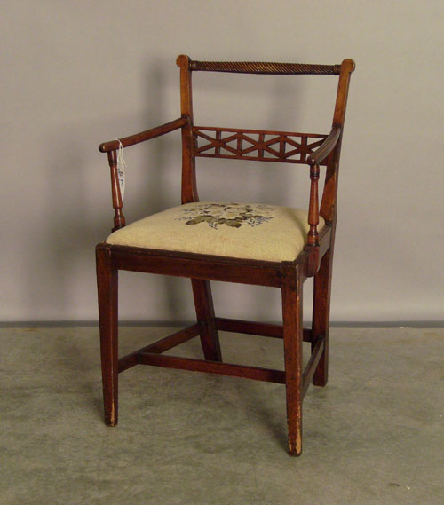 Appraisal: Regency fruitwood armchair th c