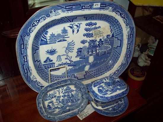 Appraisal: A COLLECTION OF BLUE AND WHITE PLATTERS ETC