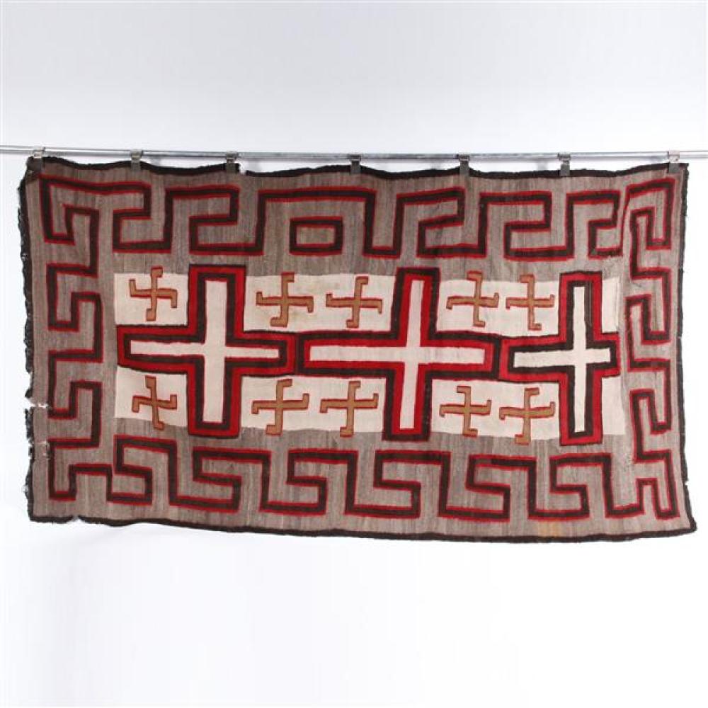 Appraisal: LARGE EARLY - HISTORIC CRYSTAL WHIRLING LOGS NAVAJO RUG IN