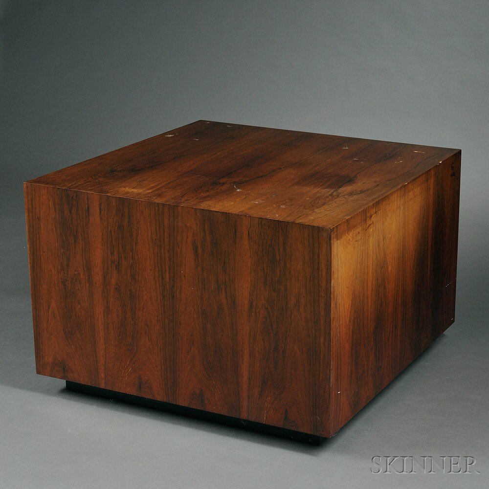 Appraisal: Cube-form Occasional Table Rosewood veneer ht dia in Estimate -