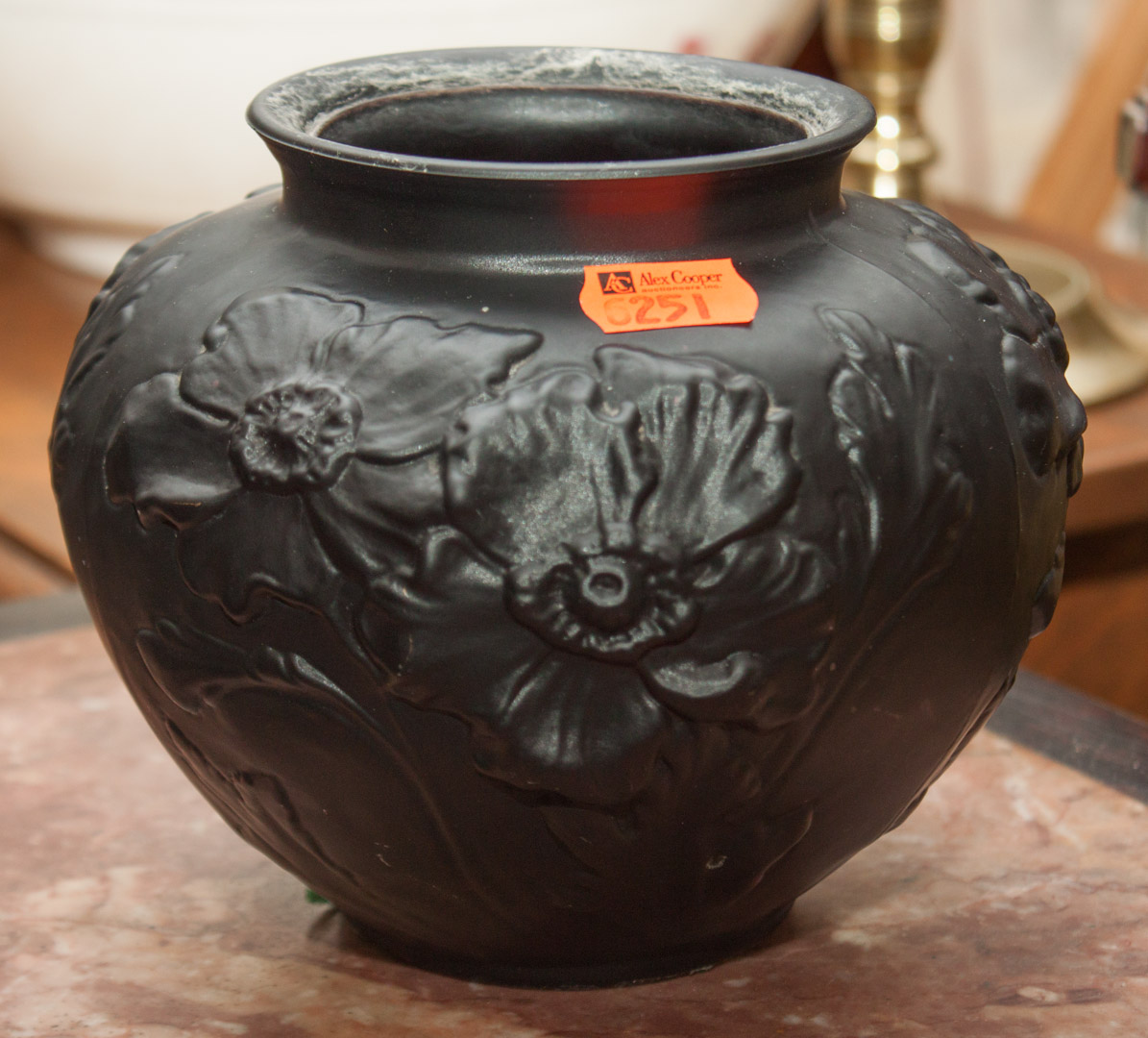 Appraisal: Black amethyst art glass vase Undernumber