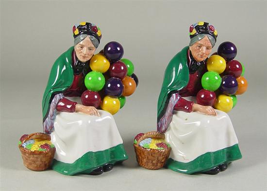 Appraisal: Two Royal Doulton Figurines - Old Balloon Seller H N