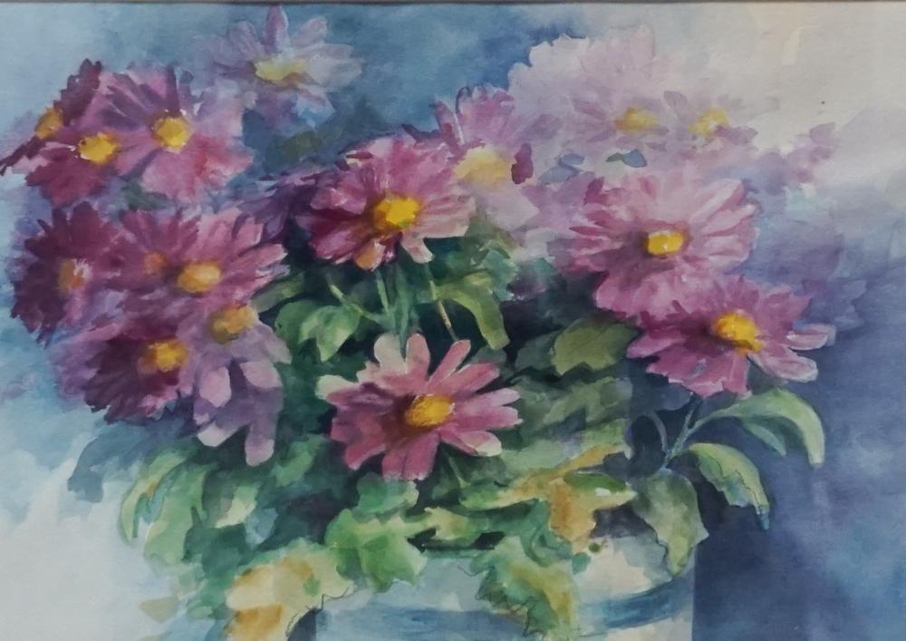 Appraisal: th st Century School Vase of Flowers Watercolor on Paper