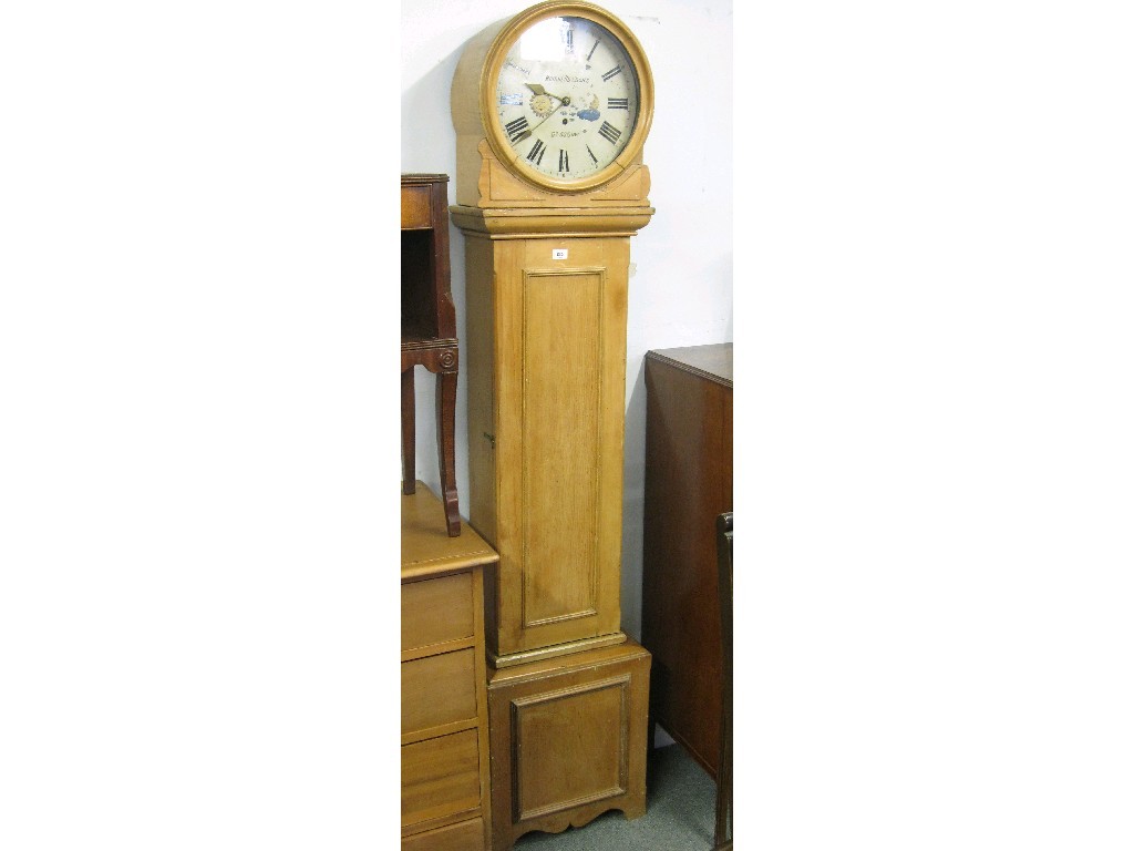 Appraisal: Victorian pine longcase clock with painted dial - Muirhead Sons