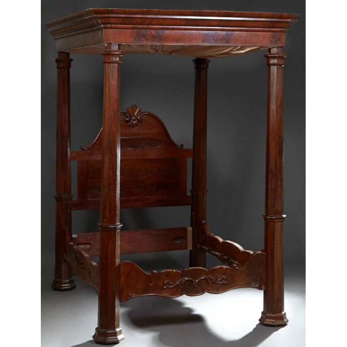 Appraisal: Southern American Classical Style Carved Mahogany Full Tester Bed th