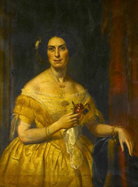 Appraisal: ENGLISH SCHOOL MID TH CENTURY PORTRAIT OF MRS FERNANDES three