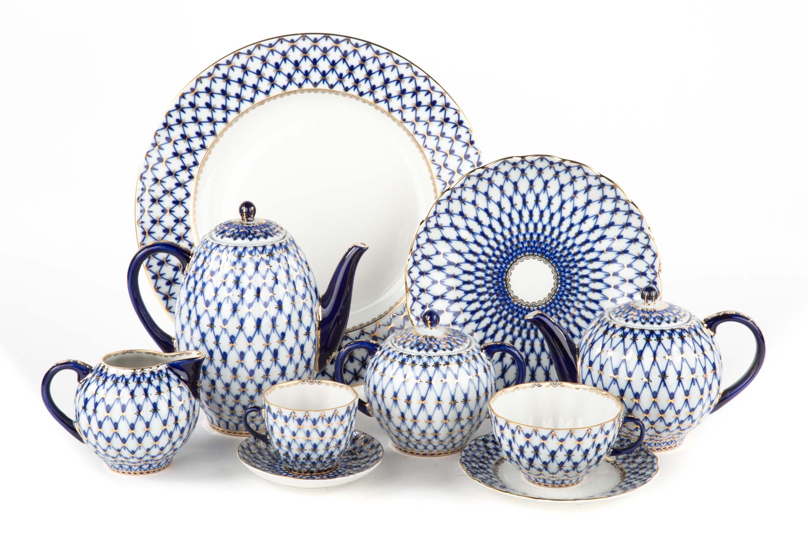 Appraisal: Lomonosov porcelain partial luncheon set comprising pieces including cake plates