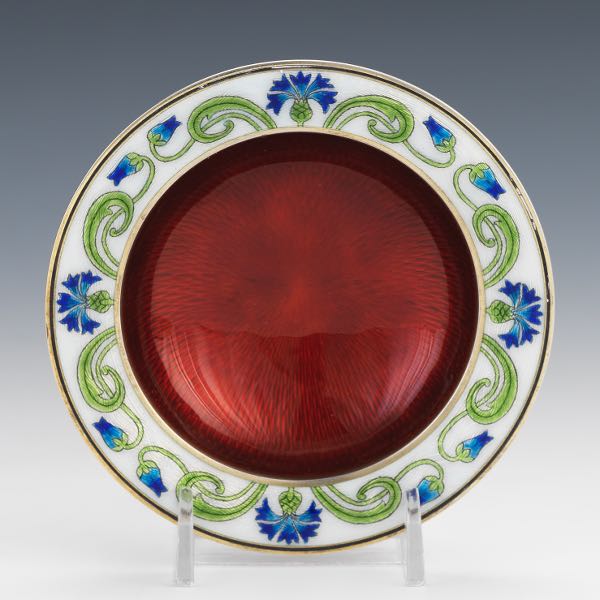 Appraisal: ATTR DAVID-ANDERSEN GOLD WASHED STERLING SILVER AND GUILLOCH ENAMEL BOWL