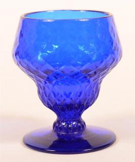 Appraisal: Steigel Type Cobalt Blown Glass Master Salt Steigel Type Cobalt