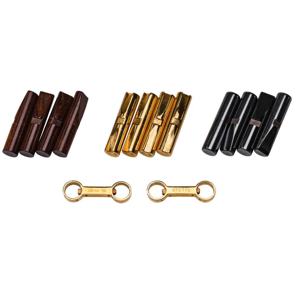 Appraisal: CARTIER K YELLOW GOLD INTERCHANGEABLE CUFFLINK SETHaving sets of bars