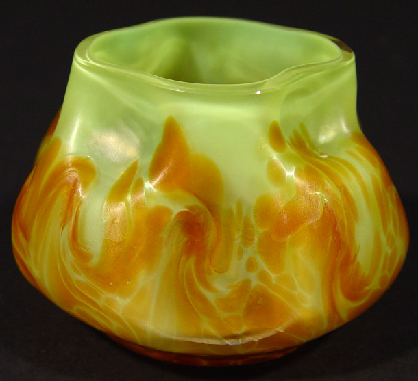 Appraisal: Art glass vase with mottled amber and yellow colouring cm