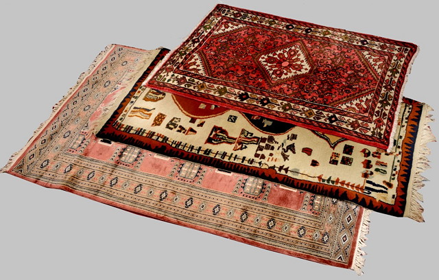 Appraisal: A COLLECTION OF THREE MODERN RUGS TO INCLUDE an Indian