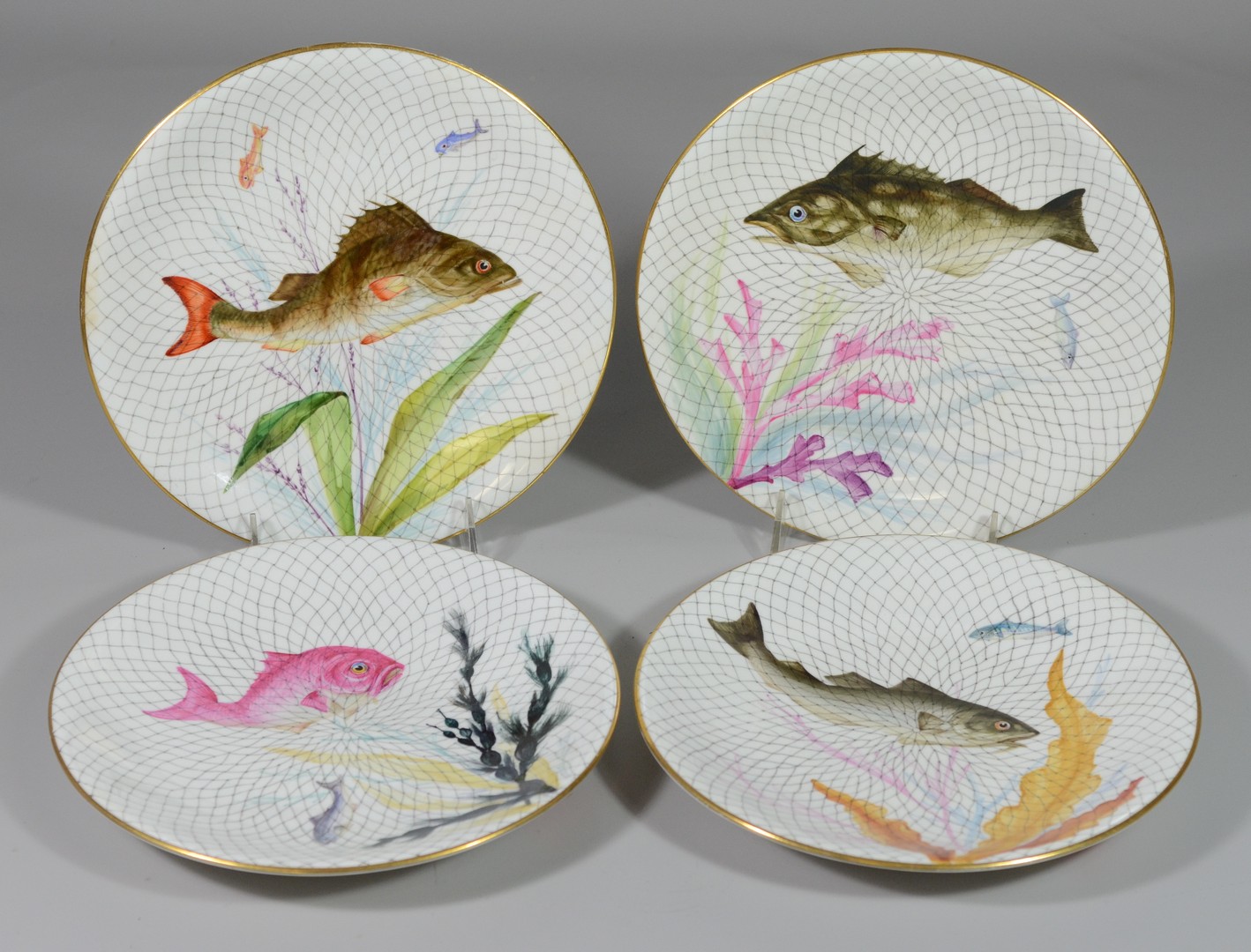 Appraisal: Royal Worcester fish plates retailed by Bailey Banks Biddle dia