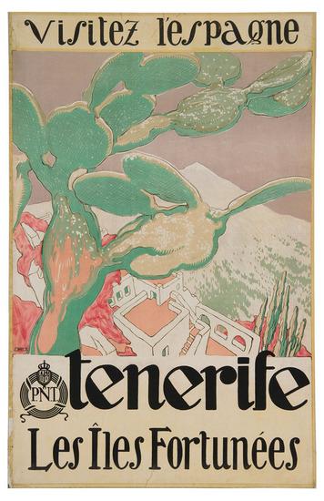 Appraisal: TERETOTENERIFE lithograph in colors c condition B backed on linen