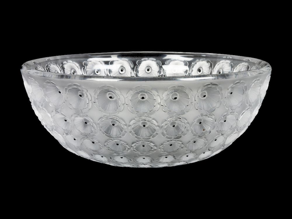 Appraisal: A Lalique Molded and Frosted Glass Bowl Height x diameter