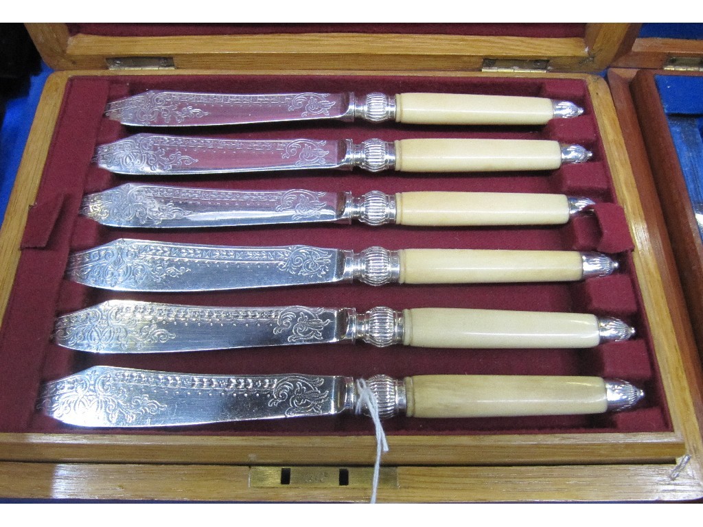 Appraisal: Cased twelve piece fish cutlery set