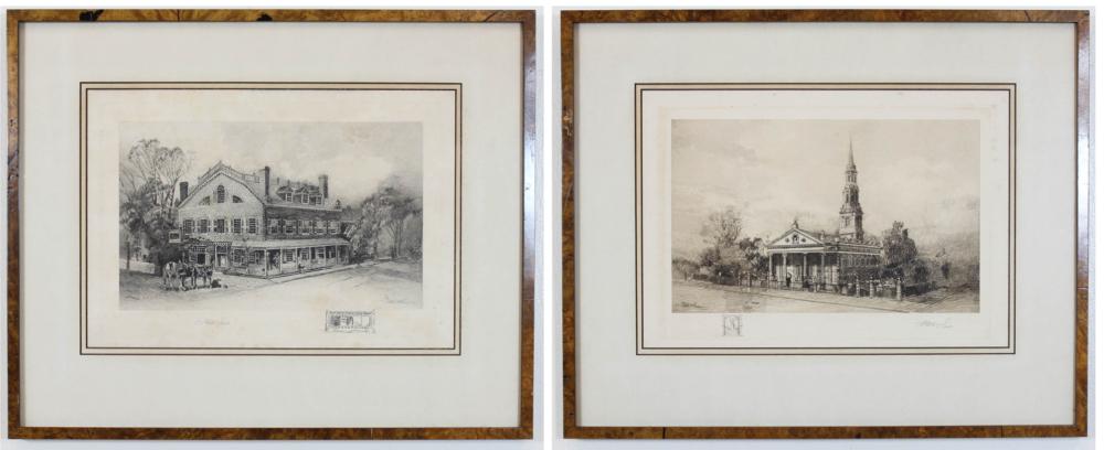 Appraisal: ROBERT SHAW Delaware - two etchings Fraunces Tavern New York