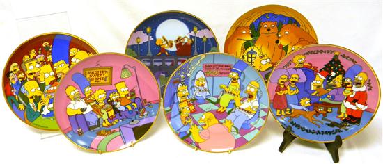 Appraisal: Simpsons ceramic collectors plates titles include Caroling with Simpsons Family