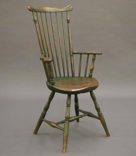 Appraisal: Philadelphia fan back Windsor armchair An th century Philadelphia fan