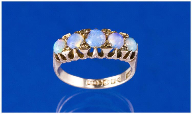 Appraisal: Edwardian ct Gold Opal Ring Set With Five Graduating Opals