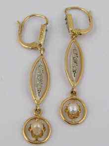 Appraisal: A pair of yellow metal tests ct gold pearl and