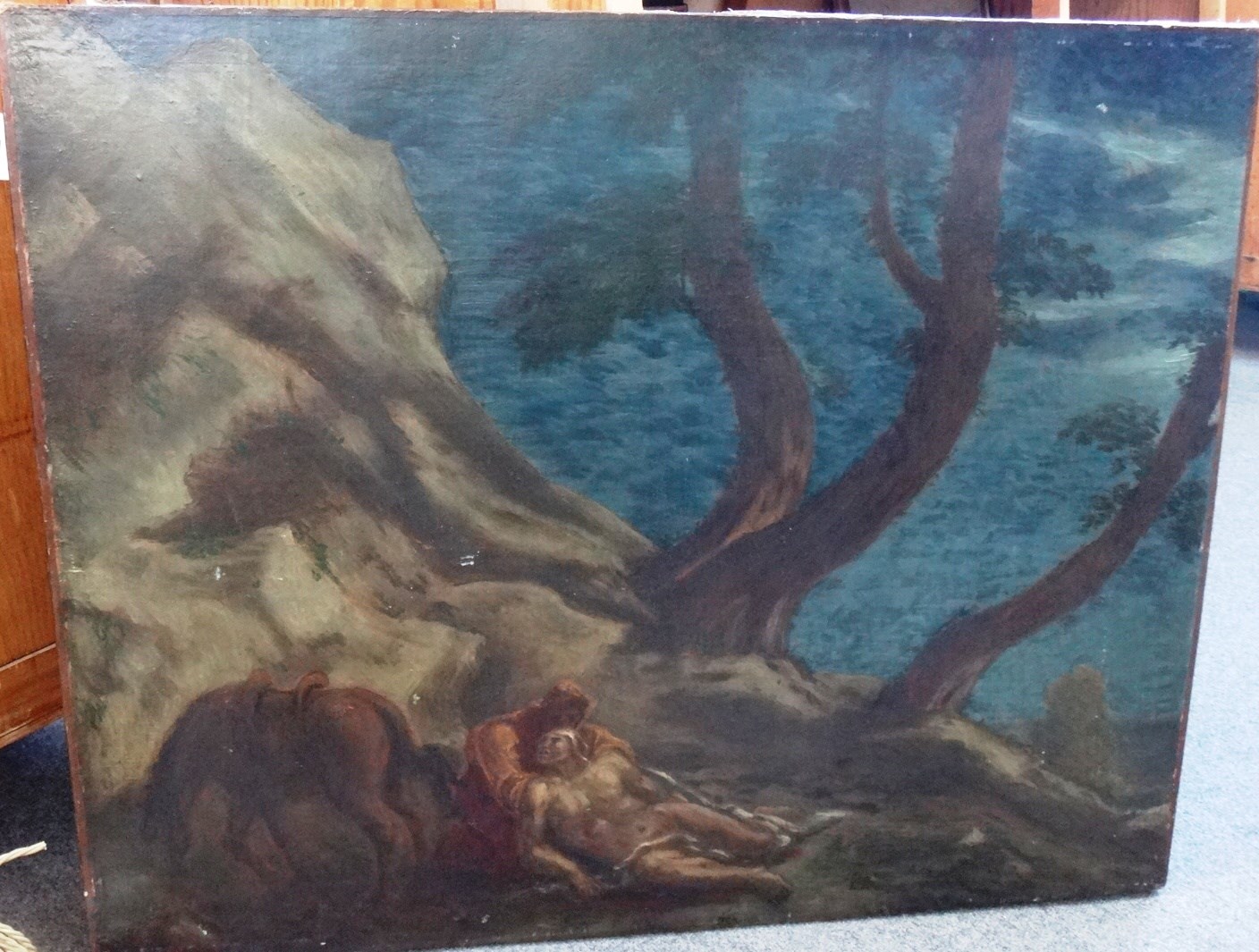 Appraisal: French School th century The good Samaritan oil on canvas