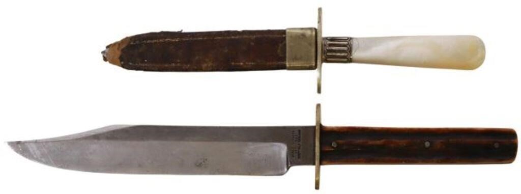 Appraisal: lot of Sheffield knives James Rodgers Bowie knife the clip