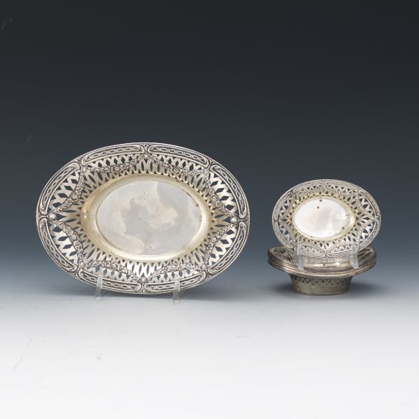 Appraisal: WEBSTER STERLING SILVER NUT DISH AND SIX INDIVIDUAL NUT DISHES