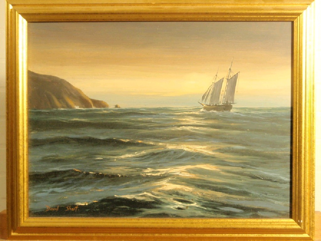 Appraisal: David Short Sailing Boats pair of oils on board signed