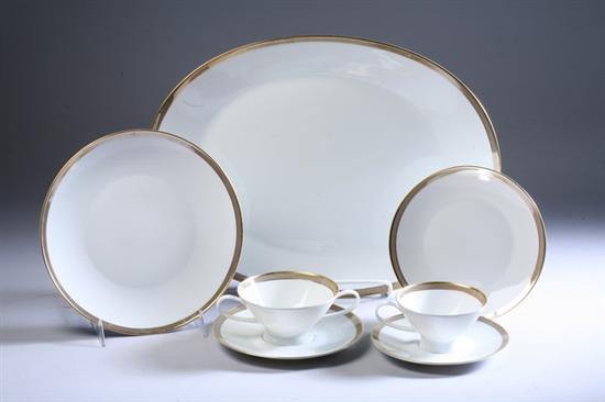 Appraisal: -PIECE ROSENTHAL PORCELAIN PARTIAL DINNER SERVICE Gala-Brown pattern Including dinner