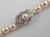 Appraisal: A cultured pearl necklace with silver clasp approx length cm