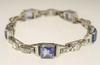 Appraisal: BRACELET - Art Moderne hand made platinum sapphire and diamond