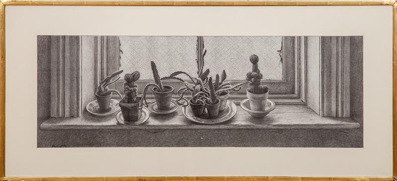 Appraisal: Gregory Paquette b Cacti Charcoal on paper signed 'Paquette' lower