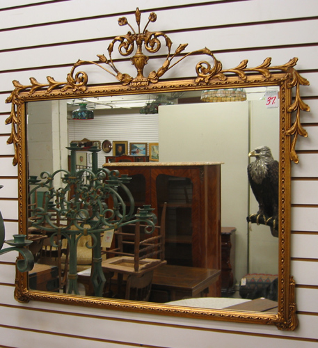 Appraisal: AN AMERICAN GILT WOOD AND GESSO FRAMED WALL MIRROR The