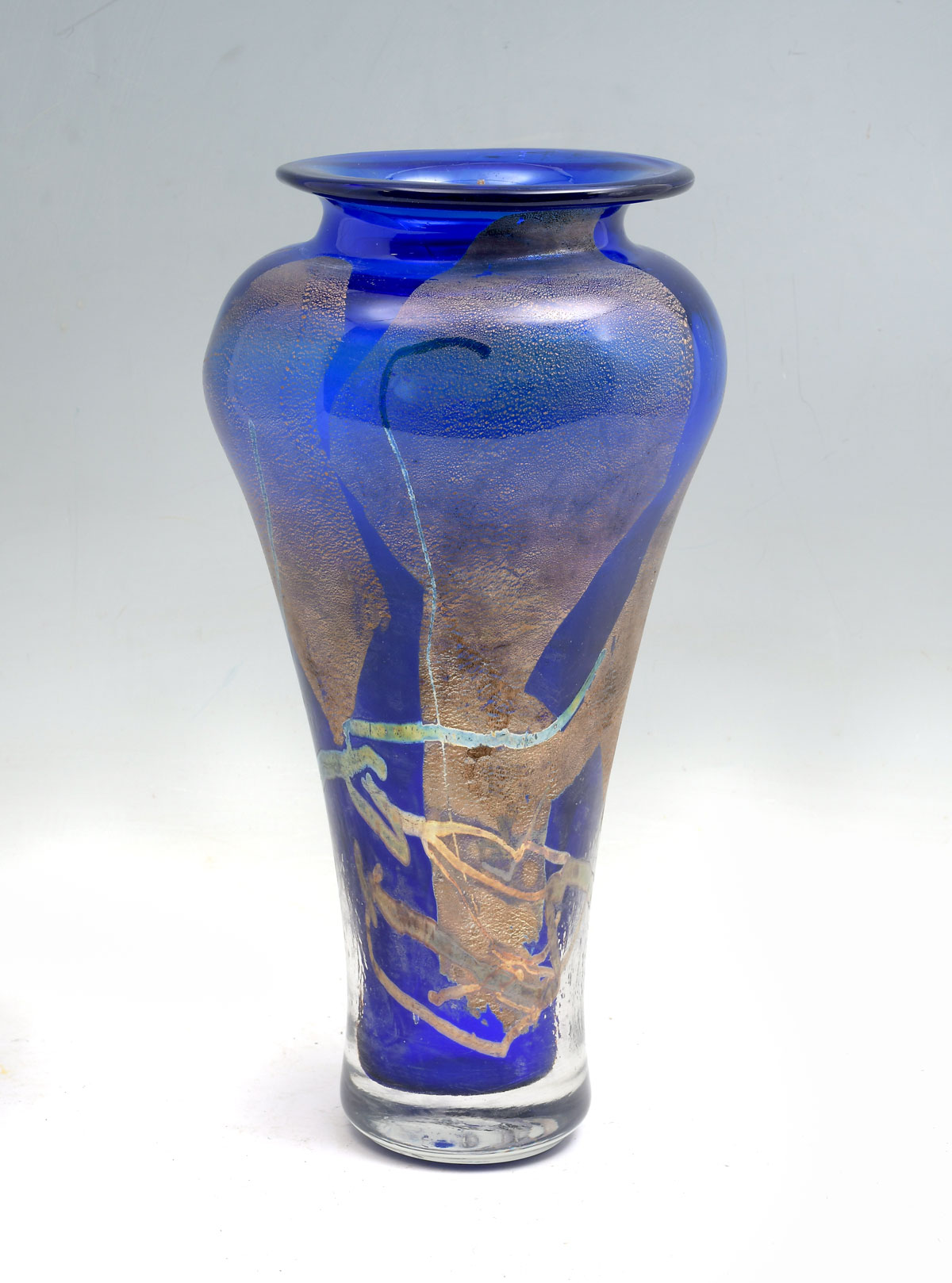 Appraisal: GOTT Susan American th st C Predominantly blue vase with