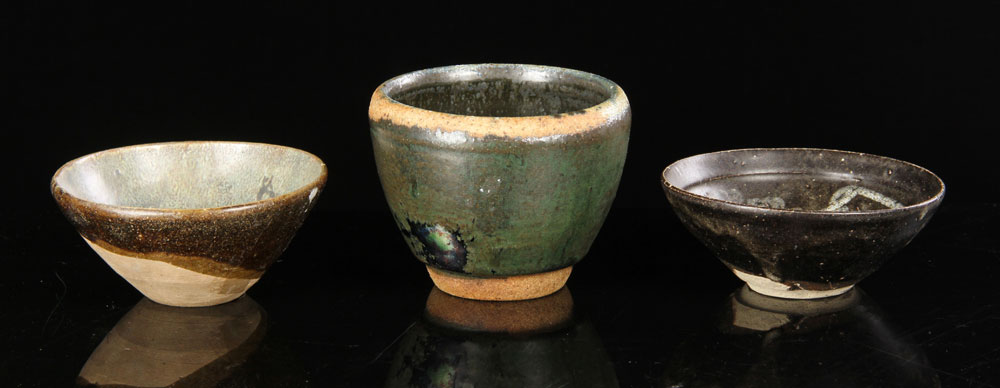 Appraisal: - Early Japanese Chawan Vessels Lot of three early Japanese