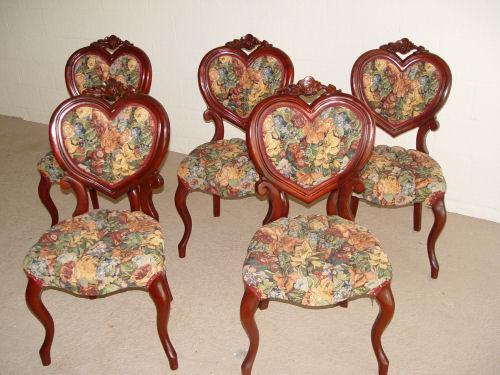 Appraisal: SET OF KIMBALL HEART SHAPED DINING CHAIRS Mahogany Victorian style