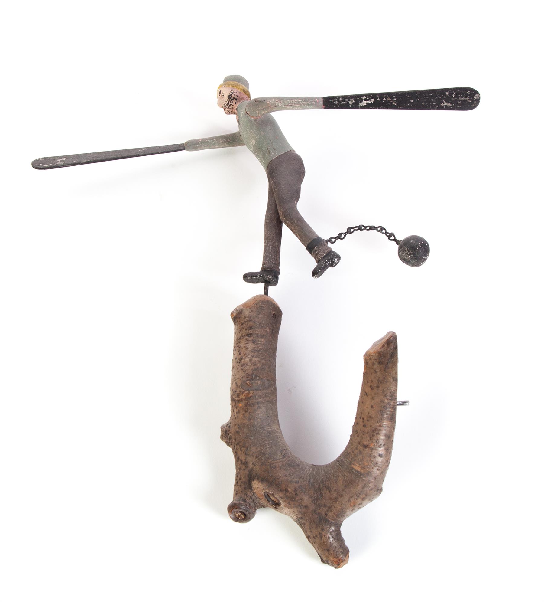 Appraisal: AMERICAN FOLK ART WHIRLIGIG Late th-early th century Wooden whirligig