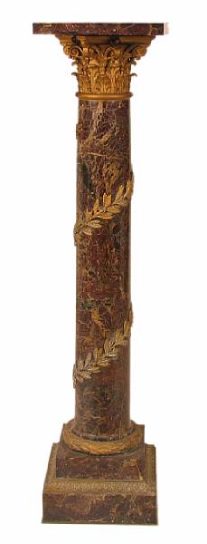 Appraisal: A gilt metal mounted marble column height ft in