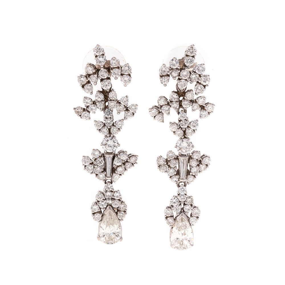 Appraisal: A Pair of Stunning Diamond Dangle Earrings in K K